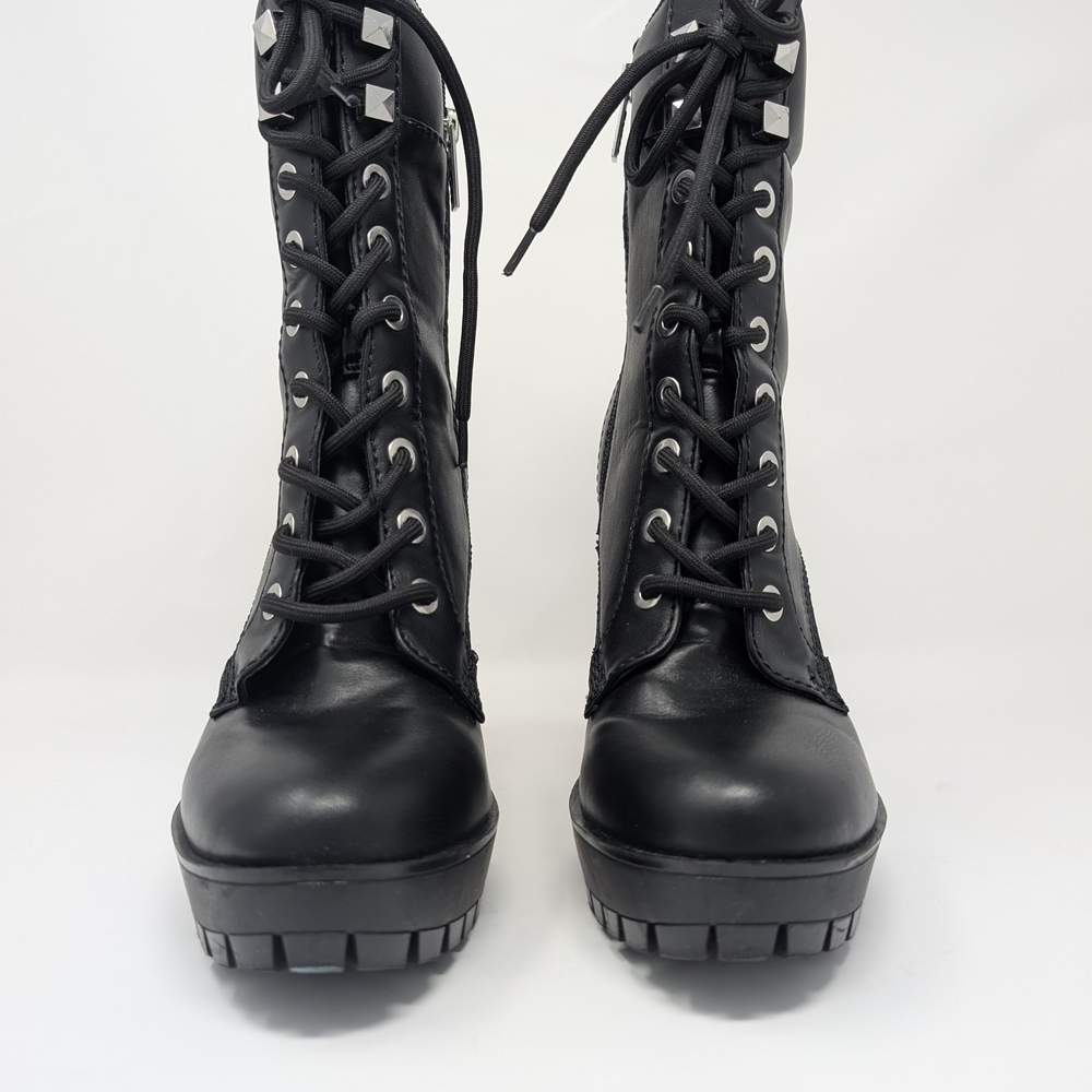 GUESS Black Lace-Up Ankle Combat Boots SIZE 9.5 - Picture 4 of 13